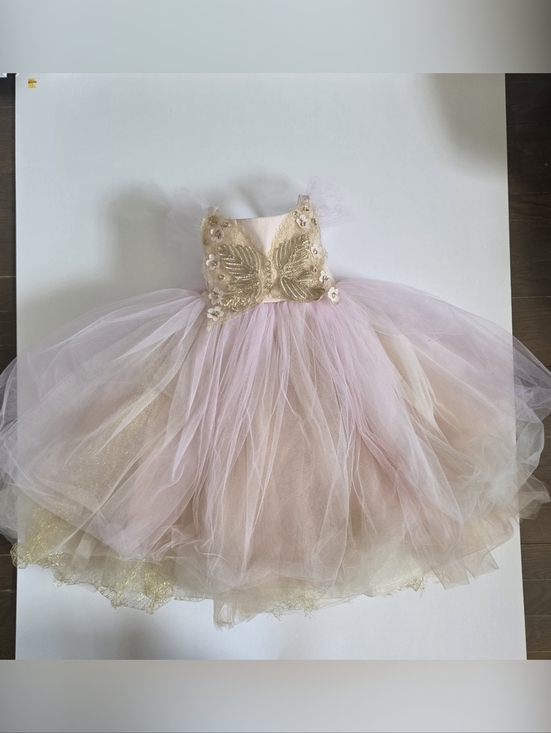 Pottery Barn Kids Other - Pottery Barn butterfly fairy costume gold pink tulle size 3T